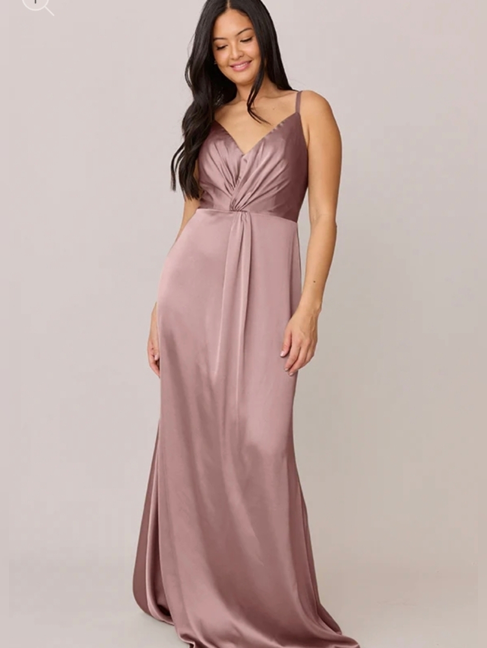 New Revelry Dress Rose Quartz Satin Twist-Front Maxi Dress Size 2